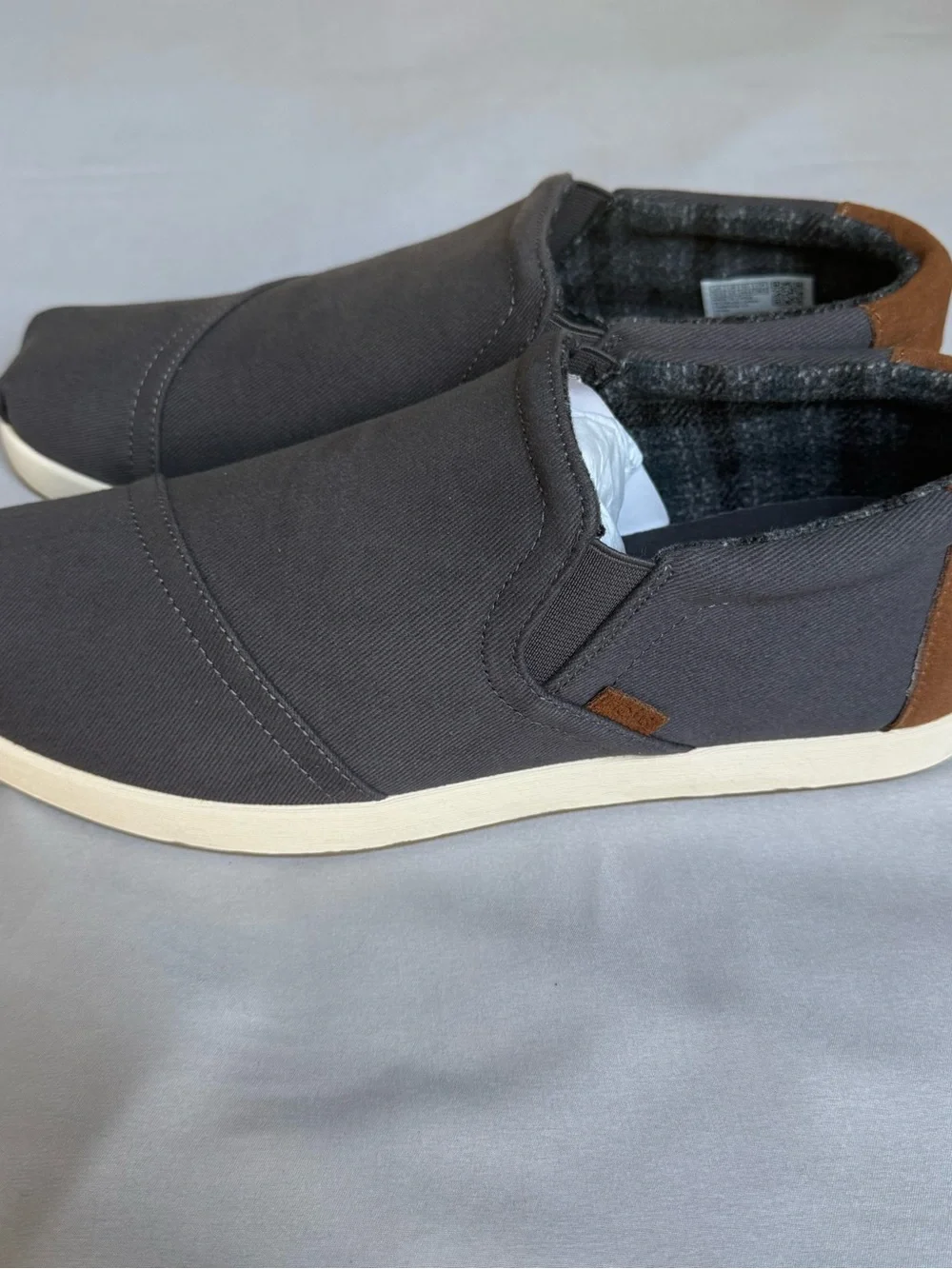 TOMS Men's Alpargata Fwd Mid Vintage Twill Slip-On Espadrilles in dark grey